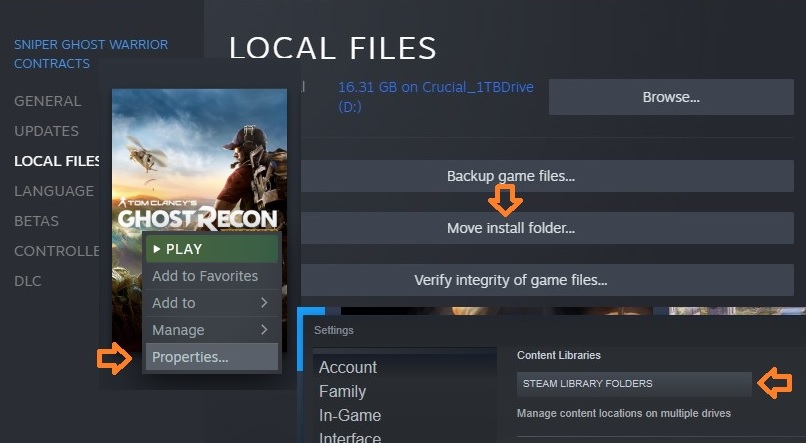 How to move games from my Steam platform over to another drive